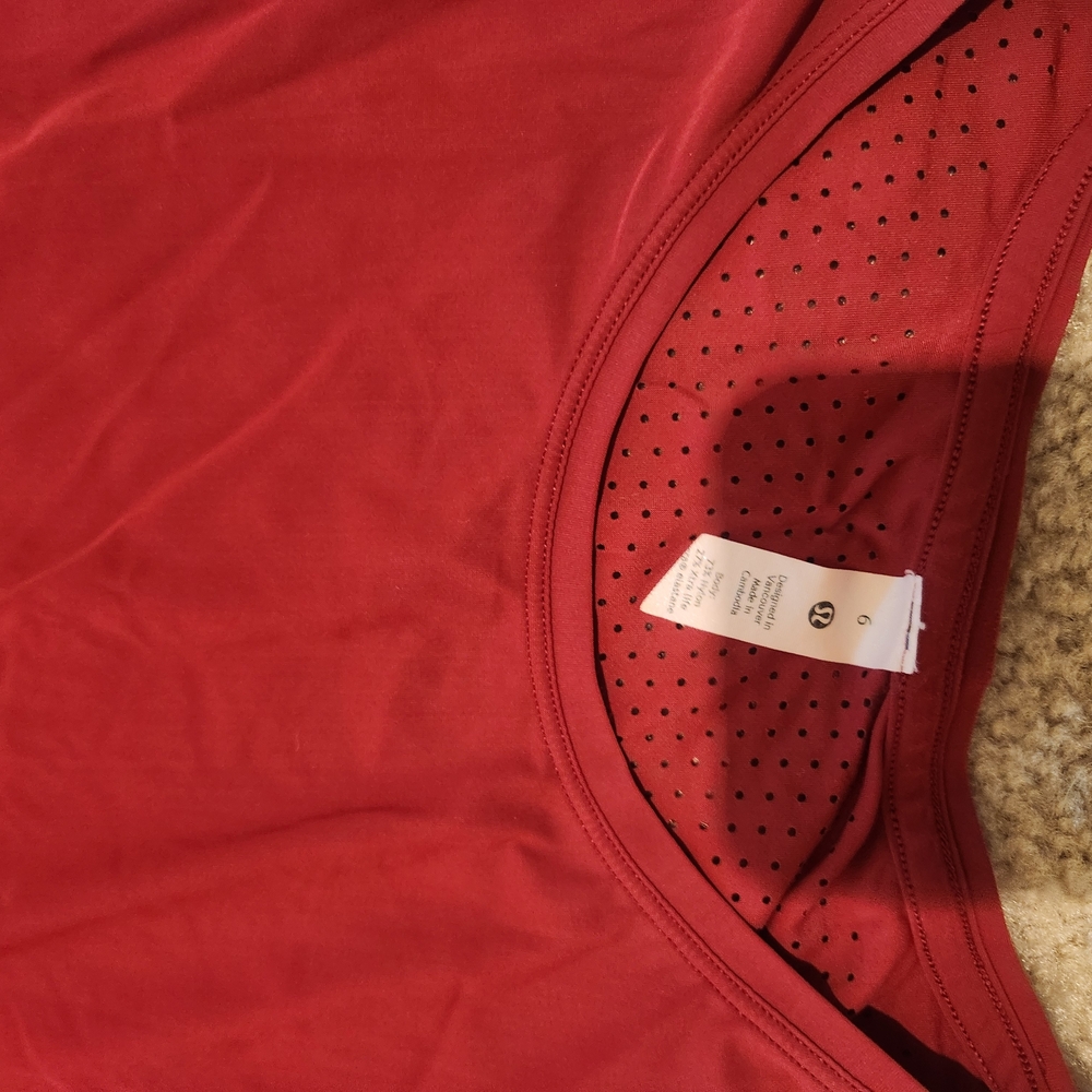 Red Athletic Tank with Mesh Detail